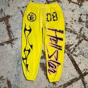 Hellstar Path To Paradise Womens Sweatpants Size Large Yellow Streetwear